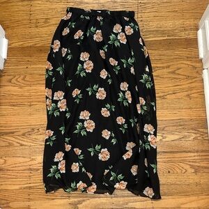 Old Navy Black Floral Maxi Skirt